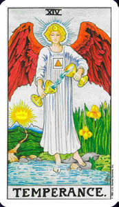TEMPERANCE in The RIDER WAITE Deck of Tarot Cards