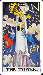 THE TOWER in The RIDER WAITE Deck of Tarot Cards
