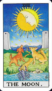 THE MOON in The RIDER WAITE Deck of Tarot Cards