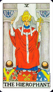 THE HIEROPHANT in The RIDER WAITE Deck of Tarot Cards