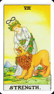 STRENGTH in The RIDER WAITE Deck of Tarot Cards